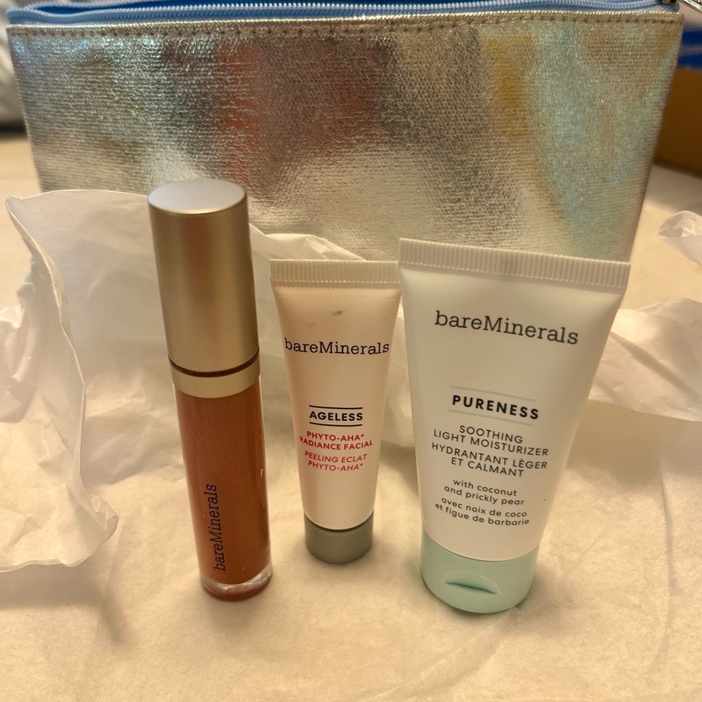 bareMinerals Makeup Set with Brown Lip Gloss